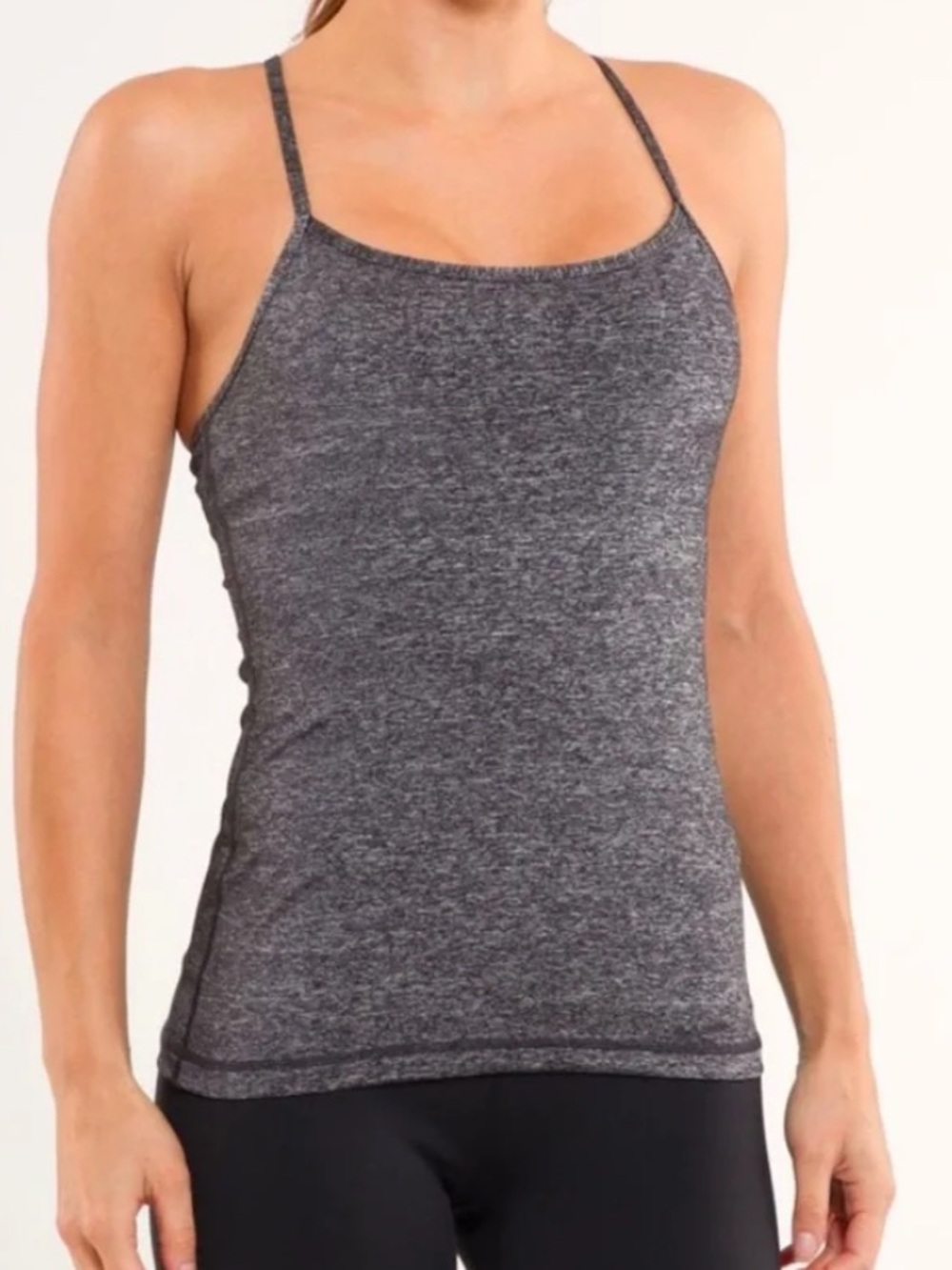 lululemon Women’s Heathered Gray Power Y Light Support Tank size 6 - Picture 1 of 7